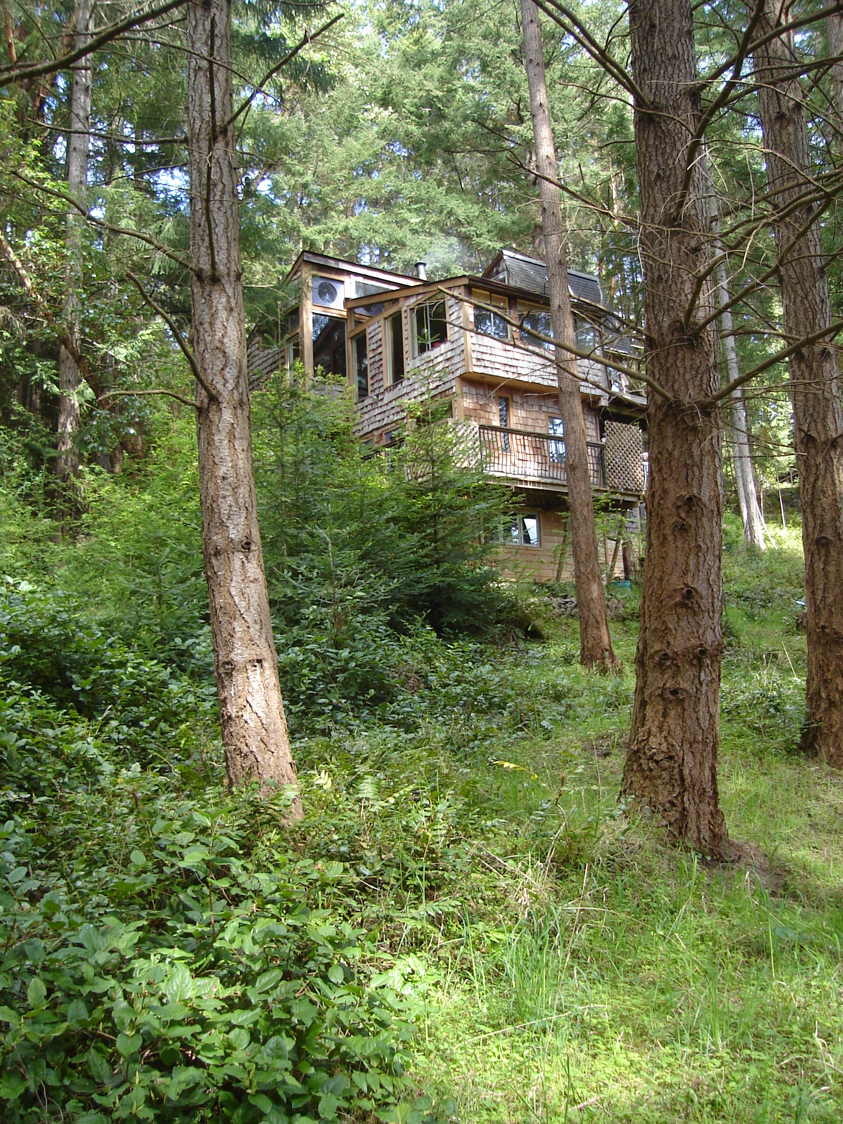 Decoursey Retreat in the woods on Mayne Island, British Columbia.
